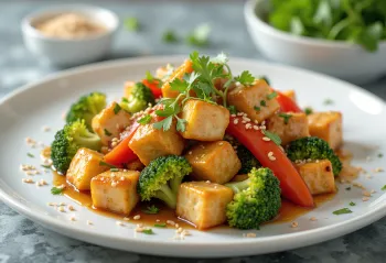 Česnakinis tofu su daržovėmis