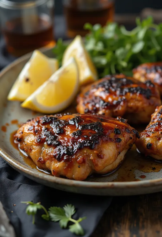 Rūkytos BBQ vištų šlaunelės su traškia odele