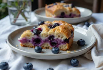 Avižinių dribsnių tortas, papuoštas šviežiomis šilauogėmis