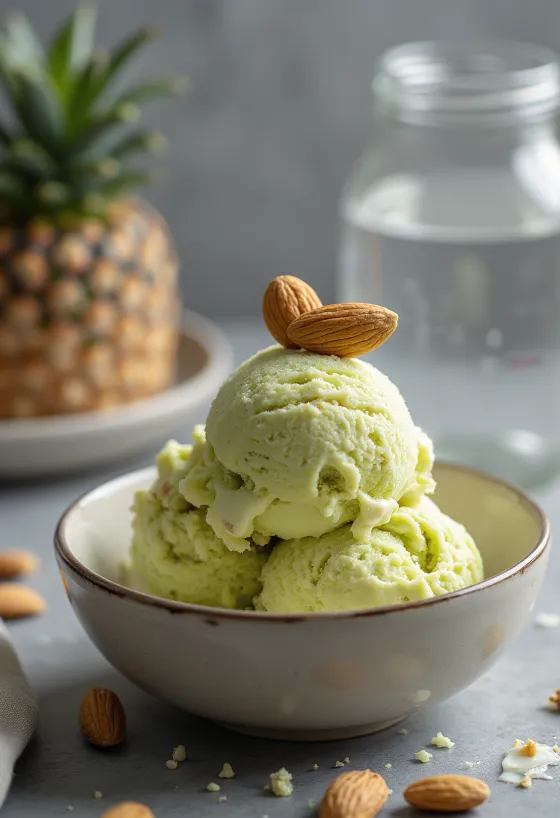 Baskin-Robbins Pistachio Almond ledai patiekti