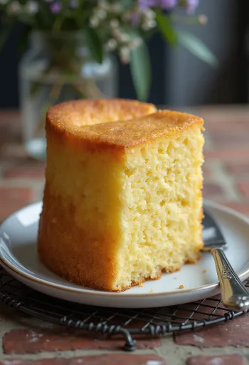 Patiektas vanilinis biskvitinis tortas
