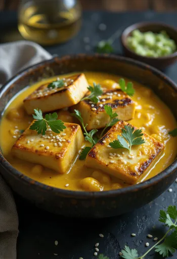 Keptas tofu su tahini kariu