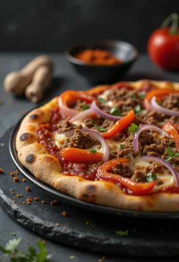 Pizza Algerienne patiekta