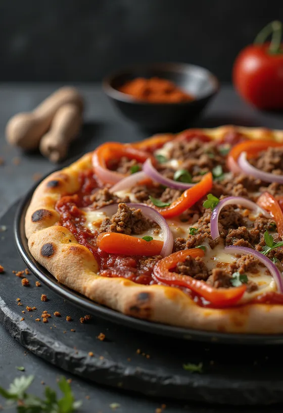 Pizza Algerienne patiekta