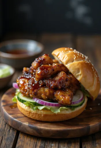 Patiektas japoniškas teriyaki mėsainis