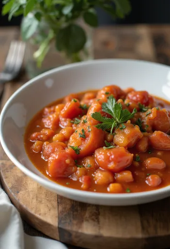 Provanso pomidorų padažas patiektas su šviežiais makaronais