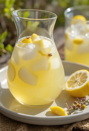 Kriaušių limonadas stiklinėje