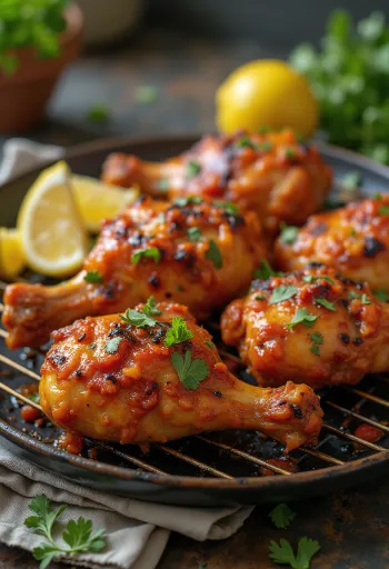 Peri-Peri vištiena, kepta aštri vištiena su kalendra ir citrina