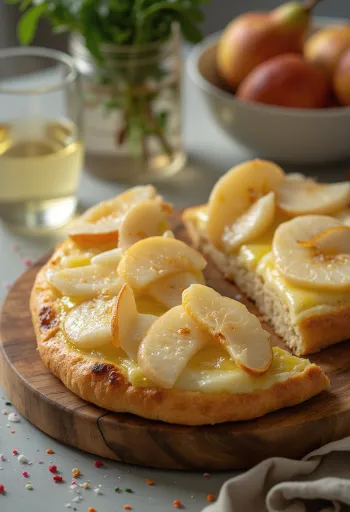 Kepta fokačija su kriaušėmis ir „Brie“ sūriu
