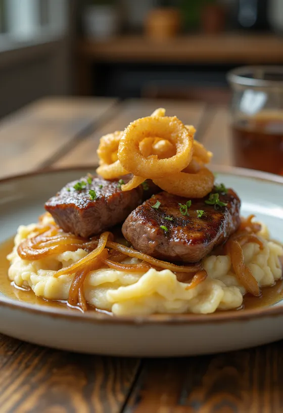 Keptos kepenėlės su trintomis bulvėmis ir svogūnais