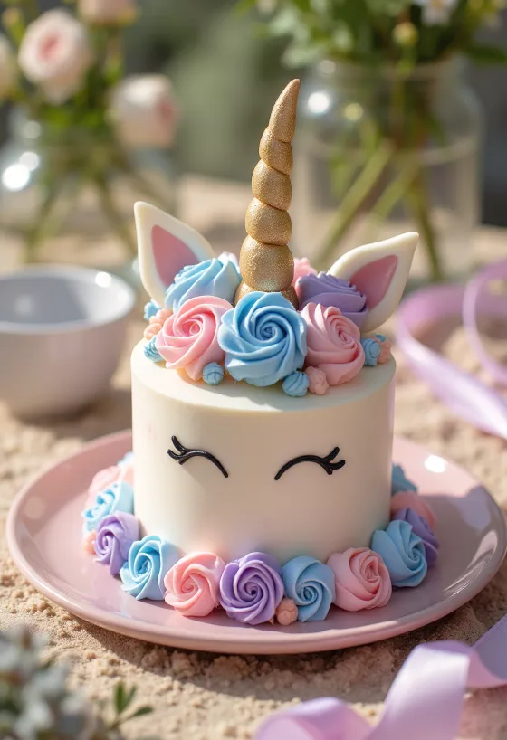 Vienaragio tortas su spalvotais lakštais ir cukrinės masės papuošimais