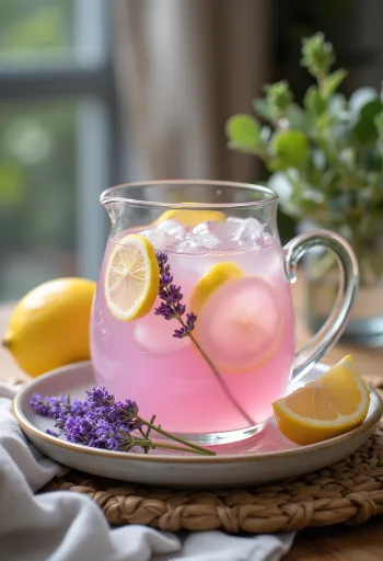 Levandų limonadas stiklinėje