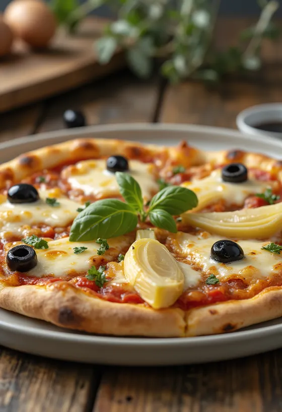 Pica „Ai Carciofi e Olive“ su artišokais ir alyvuogėmis