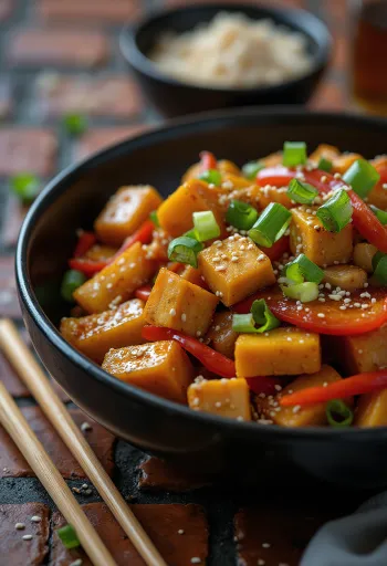 Wok su moliūgais ir tofu