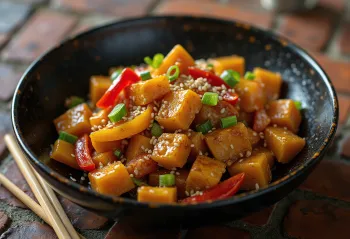 Wok su moliūgais ir tofu
