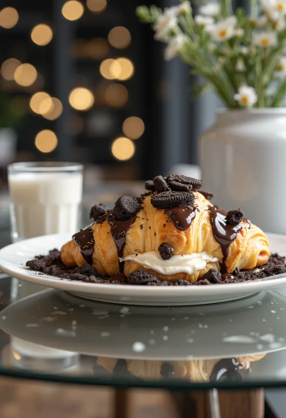 Kruasanai su „Oreo“ lėkštėje