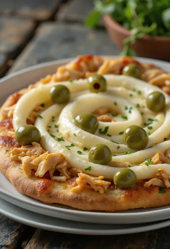 Pizza de Frango com Catupiry su vištienos krūtinėle ir kreminiu sūriu