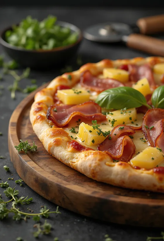 Mėsos mėgėjų Havajų pica su papildomu kumpiu ir šonine