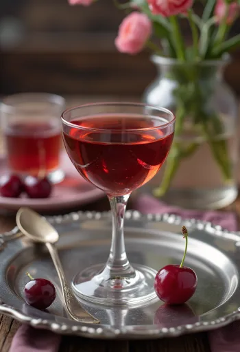 Skaidri vyšnių palinka elegantiškame butelyje