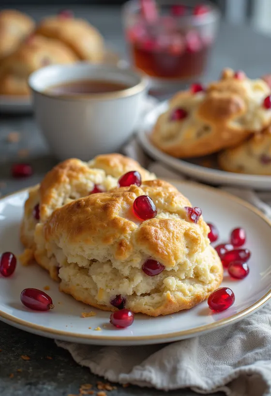 Scones su granatais patiekti