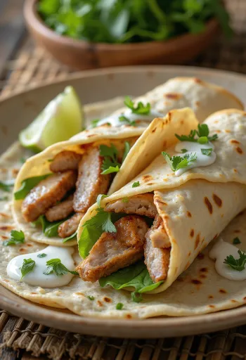 Kebabų Fuzija su grilyje kepta jautiena ir vištiena tortilijoje