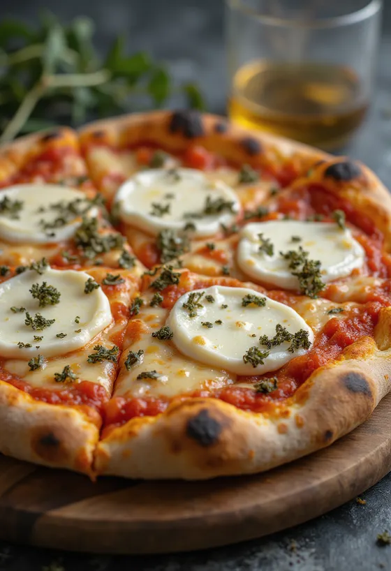 Pica ai Formaggi di Capra su ožkos sūriu ir mocarela